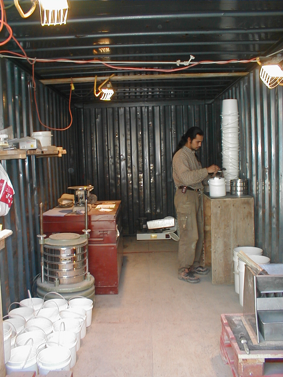Malik Lynge Papis working in a field workshop
